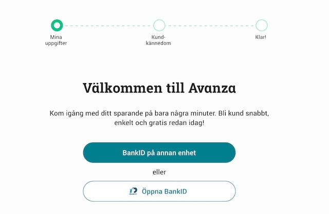 Skapa konto hos Avanza